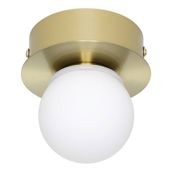 Lampada da soffitto LED Mosiano Acciaio / Vetro opale - 1 punto luce - Dorato