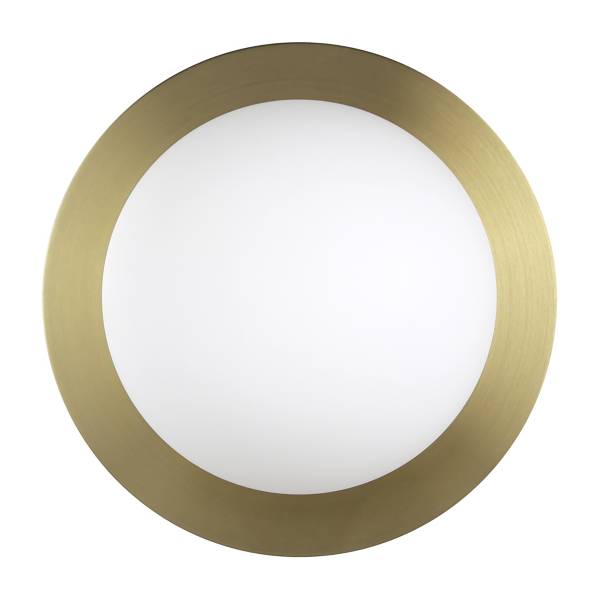 Lampada da soffitto LED Mosiano Acciaio / Vetro opale - 1 punto luce - Dorato