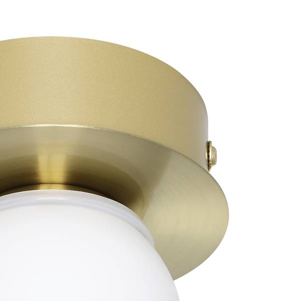 Lampada da soffitto LED Mosiano Acciaio / Vetro opale - 1 punto luce - Dorato