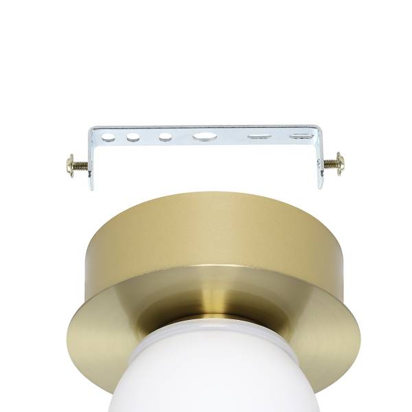 Lampada da soffitto LED Mosiano Acciaio / Vetro opale - 1 punto luce - Dorato