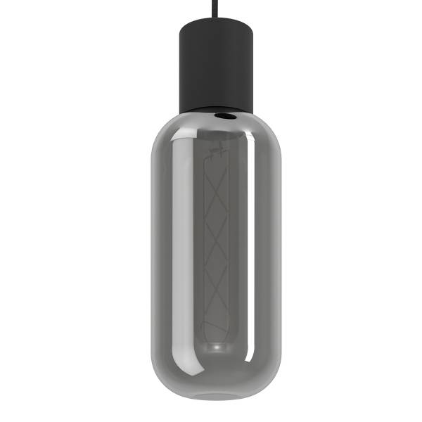 Pendelleuchte Maione Typ A Stahl / Rauchglas - Schwarz - 3-flammig