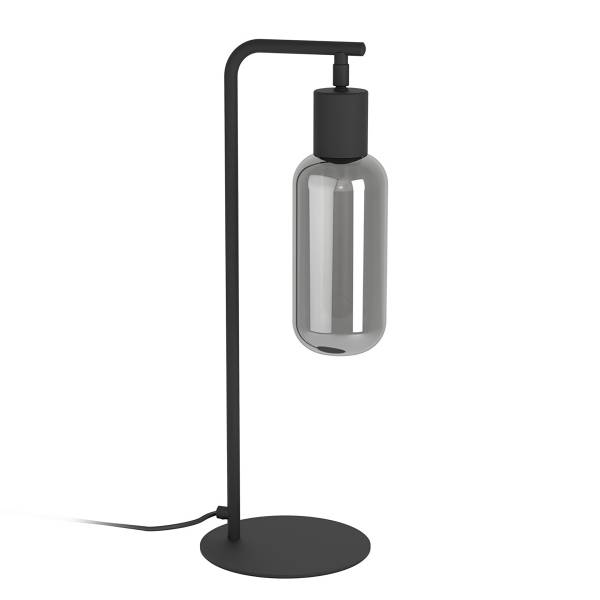 Tafellamp Maione staal/rookglas - zwart - 1-lichts