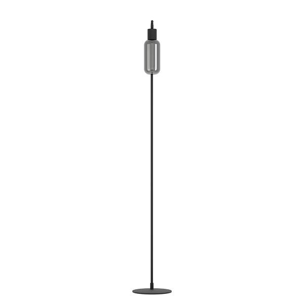 Lampada da terra Maione Acciaio / Vetro fumé - Nero - 1 punto luce