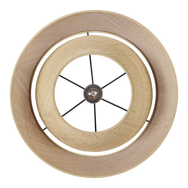 Lampada a sospensione Marford Acciaio / Fibre naturali - Naturale - 1 punto luce