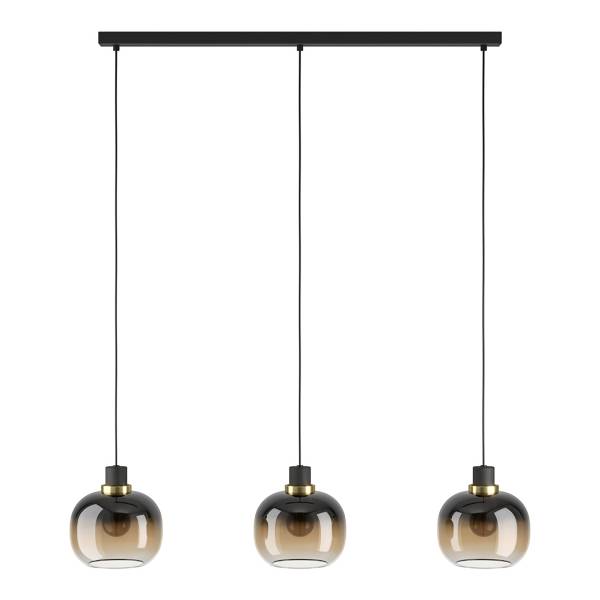 Lampada a sospensione Oilella Acciaio / Vetro fumé - Marrone - Numero di lampadine necessarie: 3