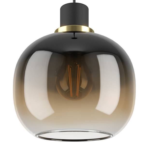 Lampada a sospensione Oilella Acciaio / Vetro fumé - Marrone - Numero di lampadine necessarie: 3