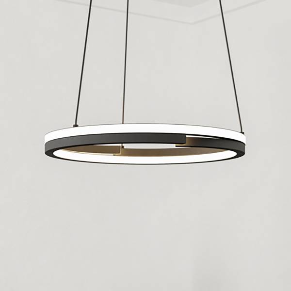 Lampada a sospensione LED Mezzomonte Alluminio / Acciaio - 2 punti luce - Nero / Bianco