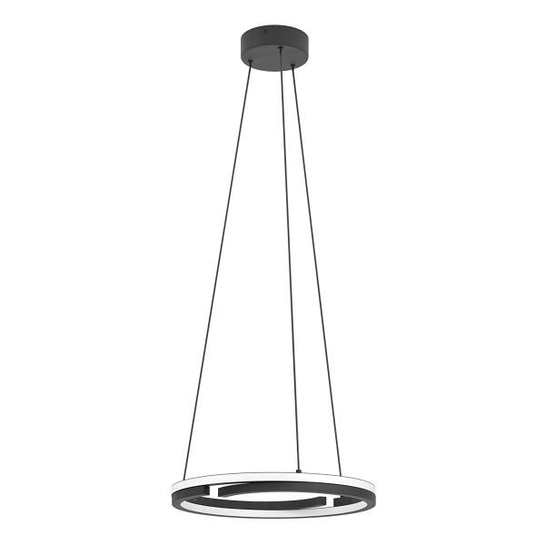 Lampada a sospensione LED Mezzomonte Alluminio / Acciaio - 2 punti luce - Nero / Bianco