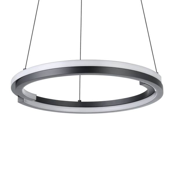 Lampada a sospensione LED Mezzomonte Alluminio / Acciaio - 2 punti luce - Nero / Bianco