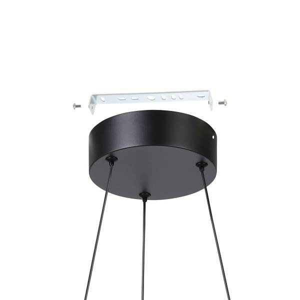 Lampada a sospensione LED Mezzomonte Alluminio / Acciaio - 2 punti luce - Nero / Bianco