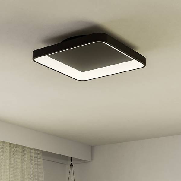 Lampada da soffitto LED Loretello Acciaio - 1 punto luce - Nero