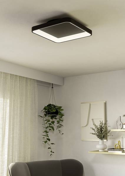 Lampada da soffitto LED Loretello Acciaio - 1 punto luce - Nero