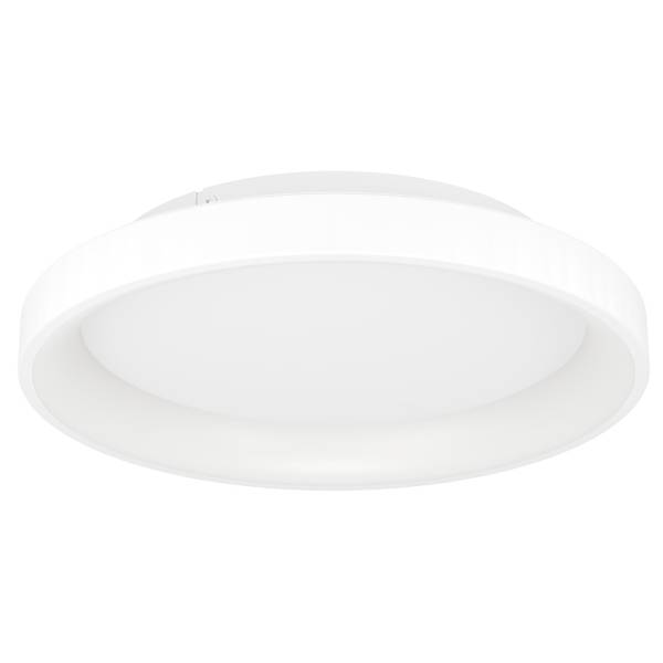 Plafonnier LED Loretello rond acier - 1 lumière - Blanc
