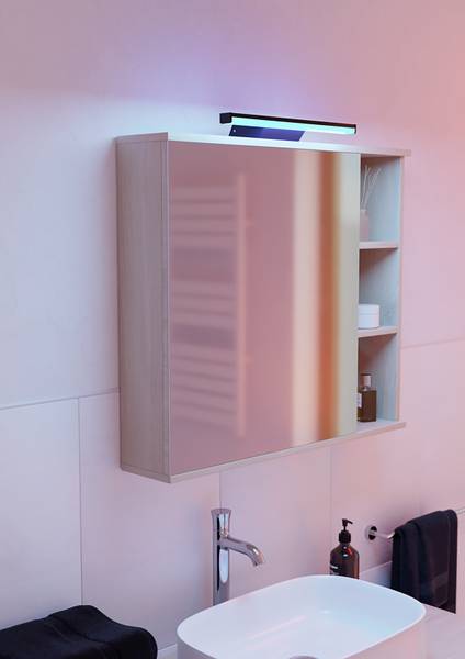 Applique LED salle de bain Regello-Z aluminium - 1 lumière - Noir