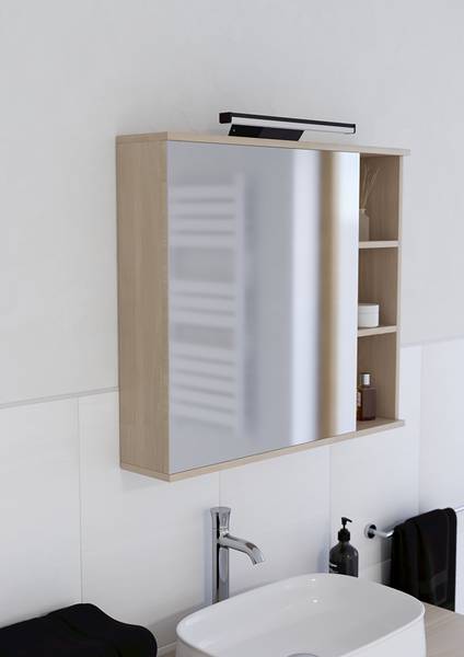 Applique LED salle de bain Regello-Z aluminium - 1 lumière - Noir