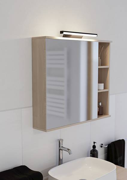 Applique LED salle de bain Regello-Z aluminium - 1 lumière - Noir