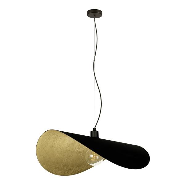 Pendelleuchte Saceda Typ A Stahl - Schwarz / Gold - 1-flammig - Durchmesser: 55 cm