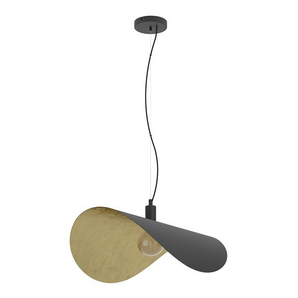 Pendelleuchte Saceda Typ A Stahl - Schwarz / Gold - 1-flammig - Durchmesser: 55 cm