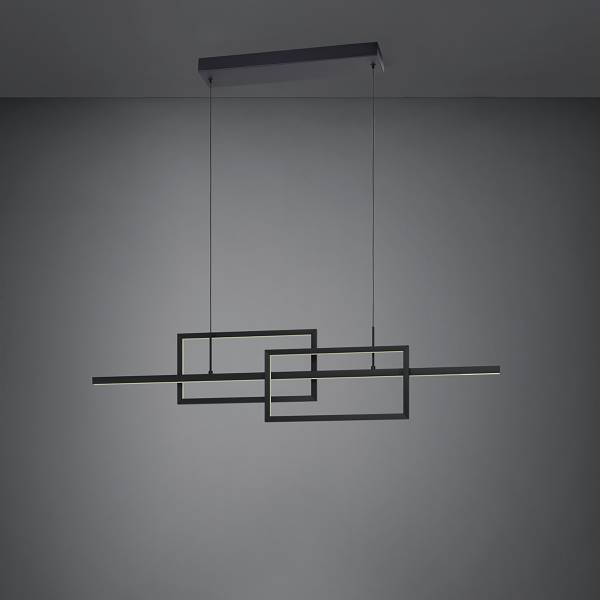 Suspension LED Puebla acier - noir - Nb d'ampoules : 2