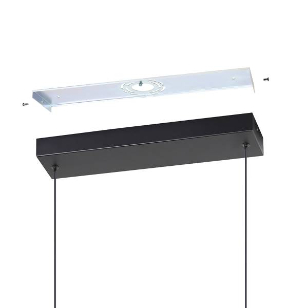 Suspension LED Puebla acier - noir - Nb d'ampoules : 2