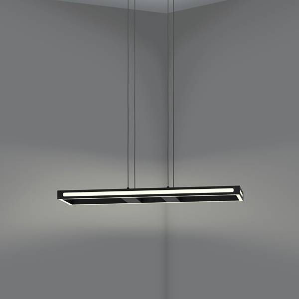 LED-Pendelleuchte Salvilanas-Z Aluminium - Schwarz / Weiß - 1-flammig - 77 x 20 cm