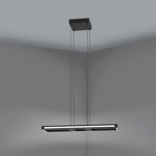 LED-Pendelleuchte Salvilanas-Z Aluminium - Schwarz / Weiß - 1-flammig - 77 x 20 cm