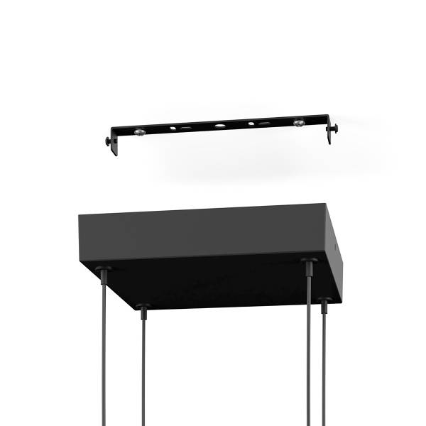 LED-Pendelleuchte Salvilanas-Z Aluminium - Schwarz / Weiß - 1-flammig - 77 x 20 cm