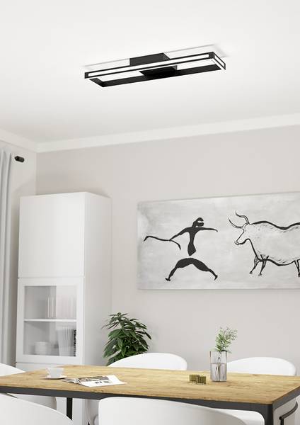 LED-plafondlamp Salvilanas-Z aluminium - zwart/wit - 1-lichts