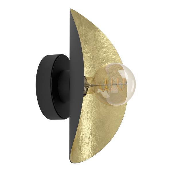 Lampada da parete Saceda Acciaio - Nero / Oro - 1 punto luce