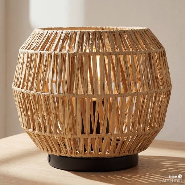 Lampada da tavolo Sheldon Acciaio / Carta - Nero - 1 punto luce