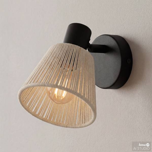 Lampada da parete Seagard Acciaio - Nero / Creme - 1 punto luce