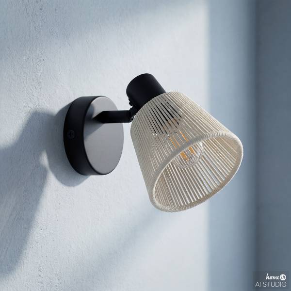 Lampada da parete Seagard Acciaio - Nero / Creme - 1 punto luce