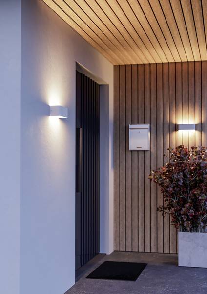 Außenwandleuchte Sania-Z Aluminium - 1-flammig - Weiß