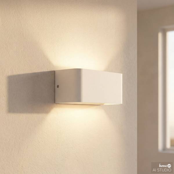Außenwandleuchte Sania-Z Aluminium - 1-flammig - Weiß