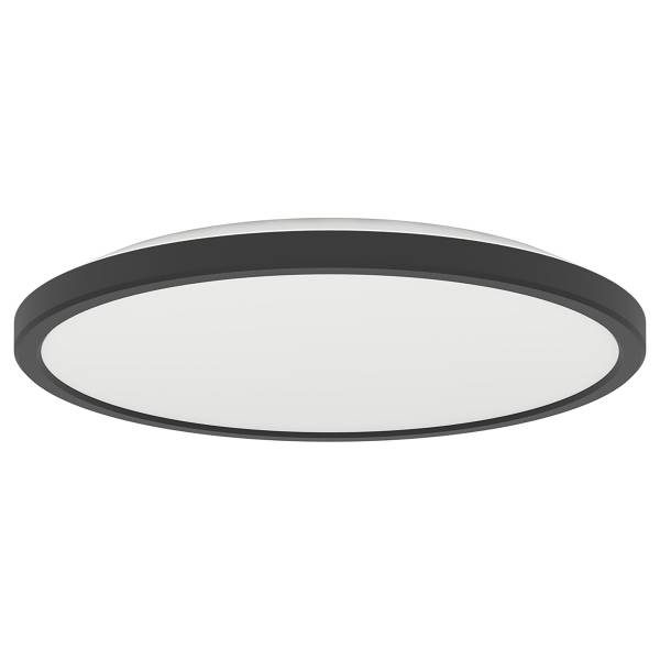 LED-Deckenleuchte Rovito Rund Kunststoff - 1-flammig - Schwarz - Durchmesser: 30 cm