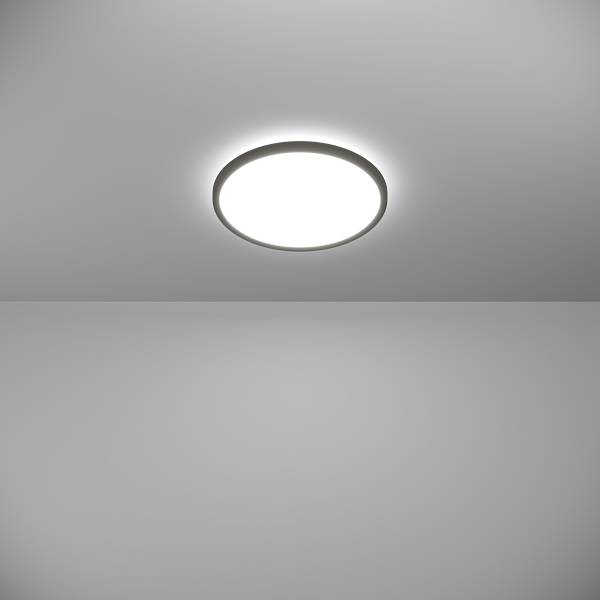 LED-Deckenleuchte Rovito Rund Kunststoff - 1-flammig - Schwarz - Durchmesser: 30 cm
