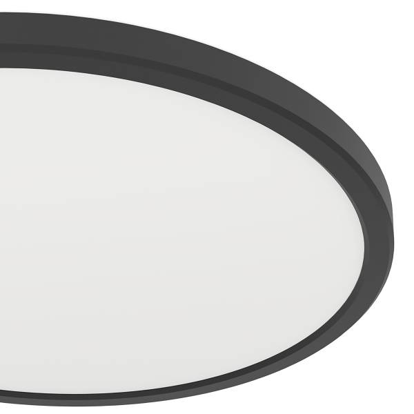 LED-Deckenleuchte Rovito Rund Kunststoff - 1-flammig - Schwarz - Durchmesser: 30 cm