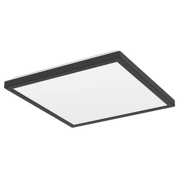 Plafonnier LED Rovito plastique - 1 lumière - Noir - 29 x 29 cm