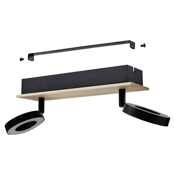 Lampada da soffitto LED Rielves A Acciaio - Nero / Braun - Numero di lampadine necessarie: 2