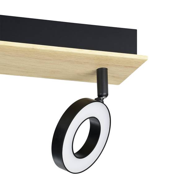 Lampada da soffitto LED Rielves A Acciaio - Nero / Braun - Numero di lampadine necessarie: 2