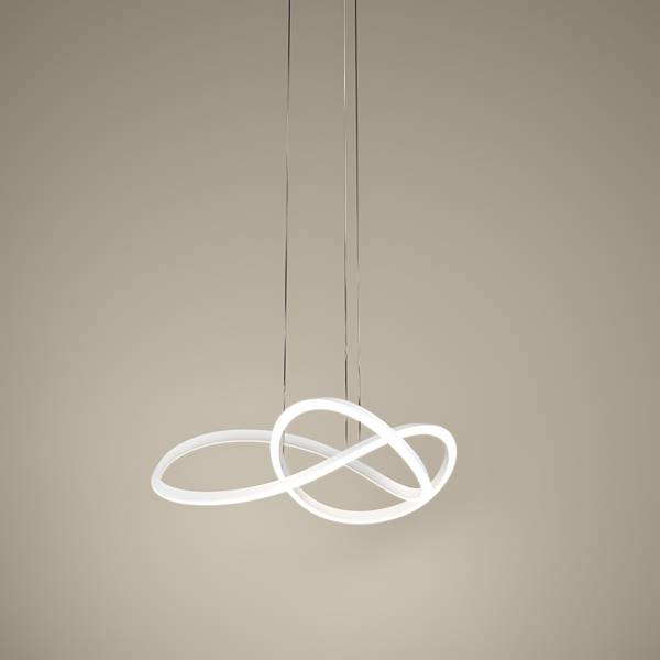 Suspension LED Riaza aluminium - blanc - 1 lumière - Diamètre : 83 cm