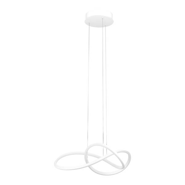 Suspension LED Riaza aluminium - blanc - 1 lumière - Diamètre : 83 cm