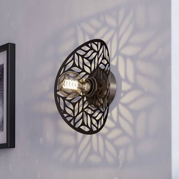 Wandlamp Swaby staal - bronskleurig - 1-lichts