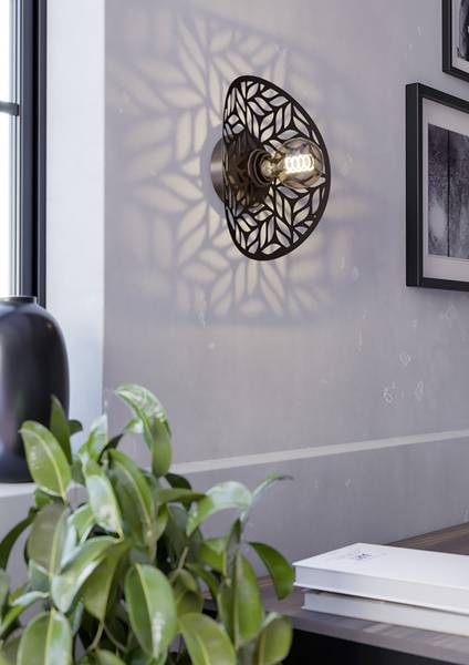 Wandlamp Swaby staal - bronskleurig - 1-lichts