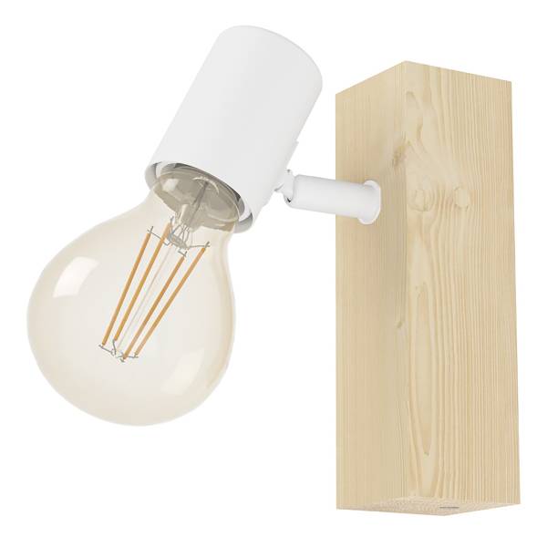 Applique murale Townshend 3 acier - marron / blanc - 1 lumière