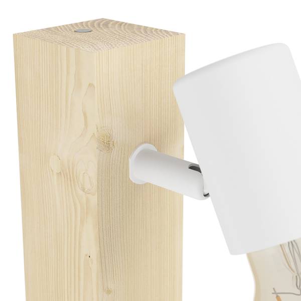 Applique murale Townshend 3 acier - marron / blanc - 1 lumière