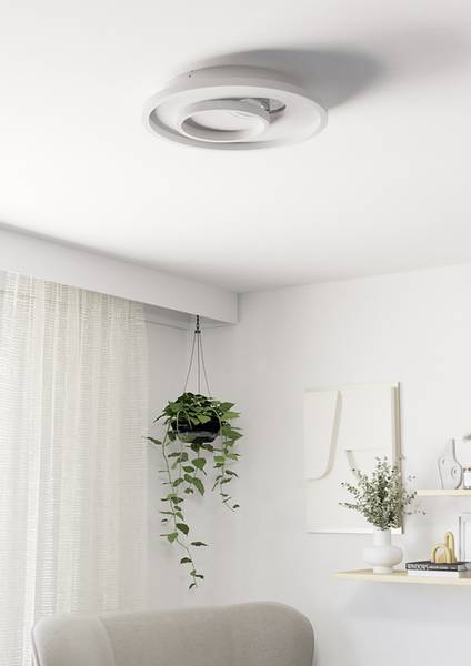 LED-Deckenleuchte Tiriolo rund Stahl / Polycarbonat - 2-flammig - Weiß / Silber