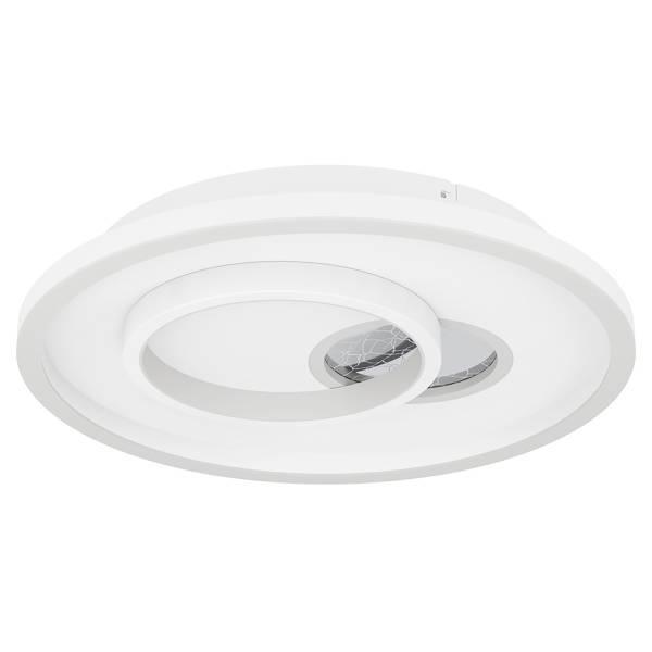 LED-Deckenleuchte Tiriolo rund Stahl / Polycarbonat - 2-flammig - Weiß / Silber