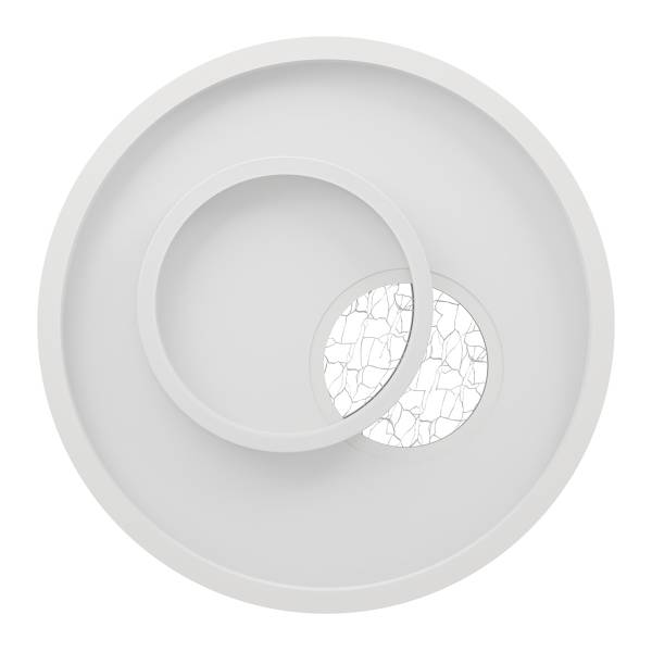 LED-Deckenleuchte Tiriolo rund Stahl / Polycarbonat - 2-flammig - Weiß / Silber