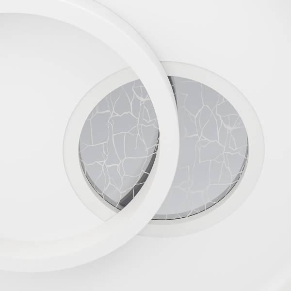 LED-Deckenleuchte Tiriolo rund Stahl / Polycarbonat - 2-flammig - Weiß / Silber